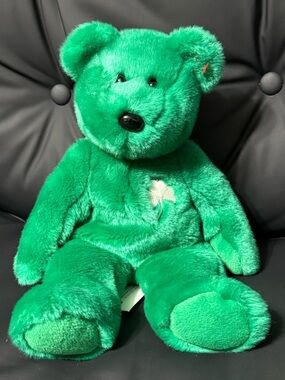 Ty Beanie Buddy Erin the Bear 1998 Green Shamrock Plush St Patrick’s Day